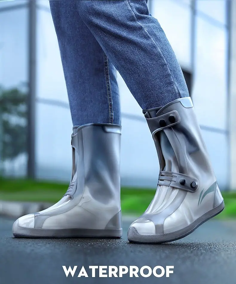 Waterproof Motorcycle Rain Boot Covers - Rain Shoes Cover for Men and Women - High Cylinder, Wear Resistant, Light Rain Boots - Rain Proof Protection