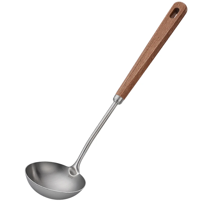LFGB Certificate 316L Stainless Steel Kitchen Spatula Set 19cm Solid Wood Handle Spoon Silicone Shovel for Family Cooking Tool
