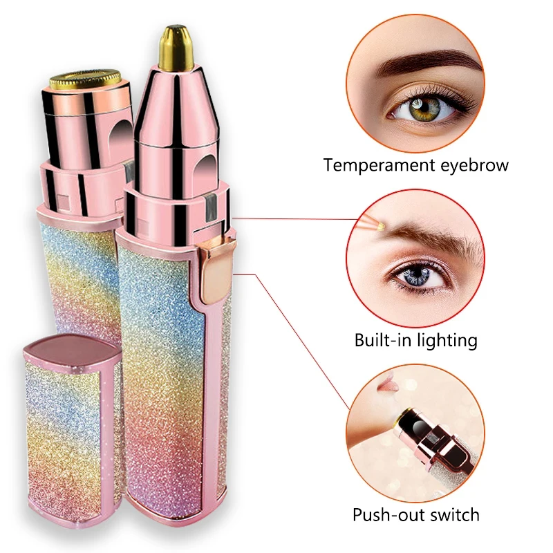 Hair remover electric epilator hair shaver facial hair remover face shaver eyebrow trimmer set eyebrow trimmer blade eyebrow trimmer Portable 2 IN 1 Women Epilator Electric Painless Hair Remover Lady Shaver Eyebrow Shaper Facial Leg Armpit Bikini Body Trimmer