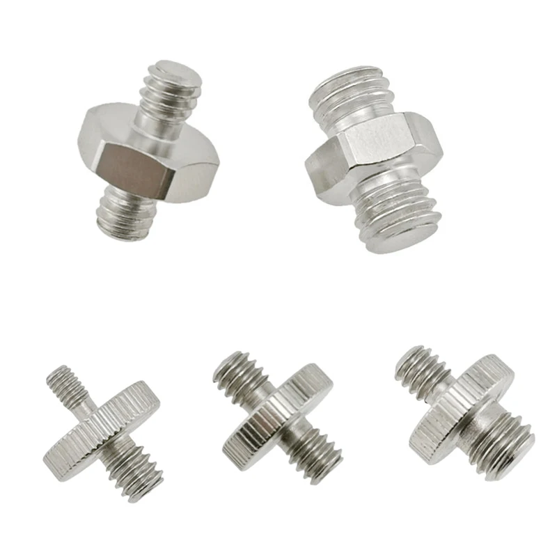 1/4"Male to 3/8"Male Threaded Adapter Double Male Screw Adapter Tripod Screw Adapter Double Head Stud Converter Metal Camera Acc