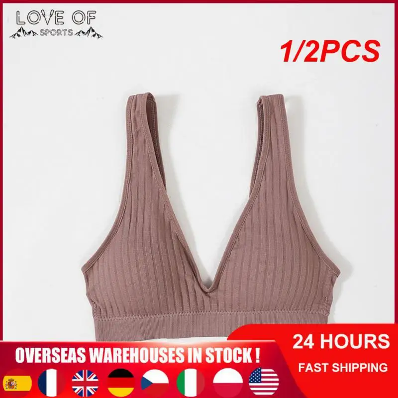 

1/2PCS Top women Seamless Sports Bra Plunge bra Deep V Sexy crop tops women's Underwear Backless Bralette Female bras топ