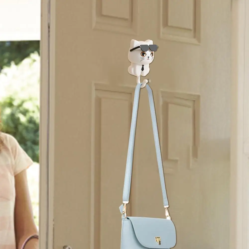 Description Picture 2 of itemCartoon Cat Hook Self Adhesive Dormitory Bedroom Door Hangers Hooks Key Umbrella Towel Cap Coat Rack Wall Animal Decoration Rack