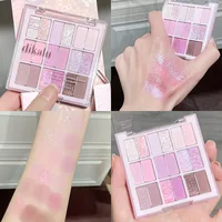 18 Colors Color Blocking Eyeshadow Palette Ice Cream Color Eyeshadow Pink Purple Makeup Nine Grid Eye Shadow Palette Cosmetics 2