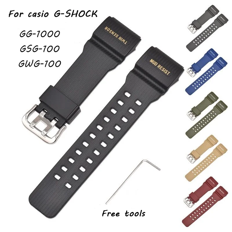 

Resin Watch Strap for Casio G-SHOCK GG-1000 GWG-100 GSG-100 Waterproof Bracelet Accessories Replacement Watchband Wtih Tool
