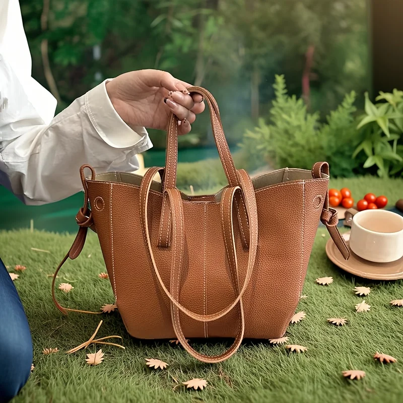 Stylish Casual Tote Bag, Large Capacity PU Leather Handbag Women Wing Bag, Fashionable Woman Bags, Commuting Armpit Shoulder Bag