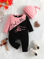 Gift Hat Set Baby Unisex Boy Girl Newborn Onesies Romper 0-18 Months Toddler Cute Letter Clothing Infant Long Sleeve Jumpsuit 4