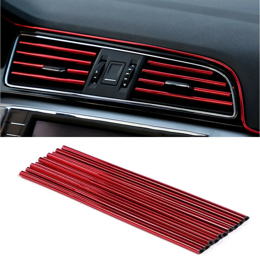 

20cm 10Pcs Car Interior Air Conditioner Outlet Decoration Stripes Cover Accessories Mouldings & Trim Car Accessories