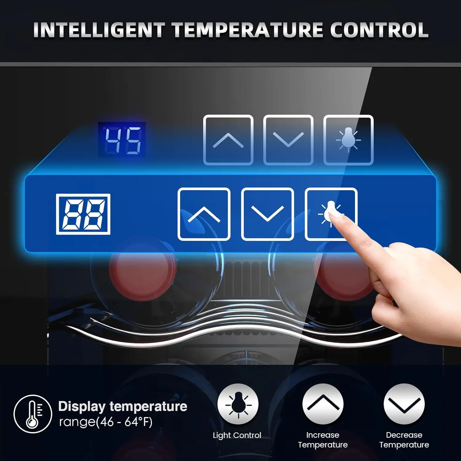 6 Bottle Wine Cooler Freestanding Small Wine Fridge Digital Temperature Control Thermoelectric Countertop Cooler 16L