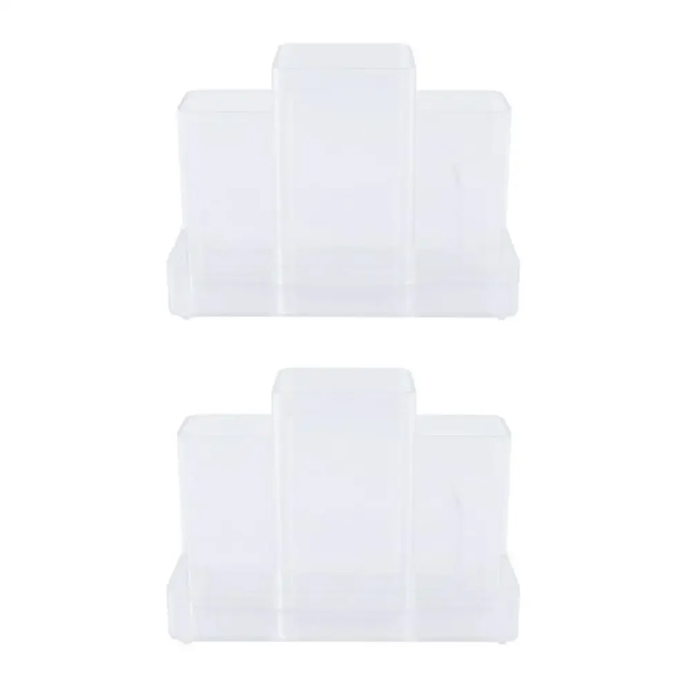 Bathroom Hair Care Center Organizer Set 2 Clear Plastic Tray Non-Skid Feet Dishwasher Safe Hair Dryer Straightener Brush Holder