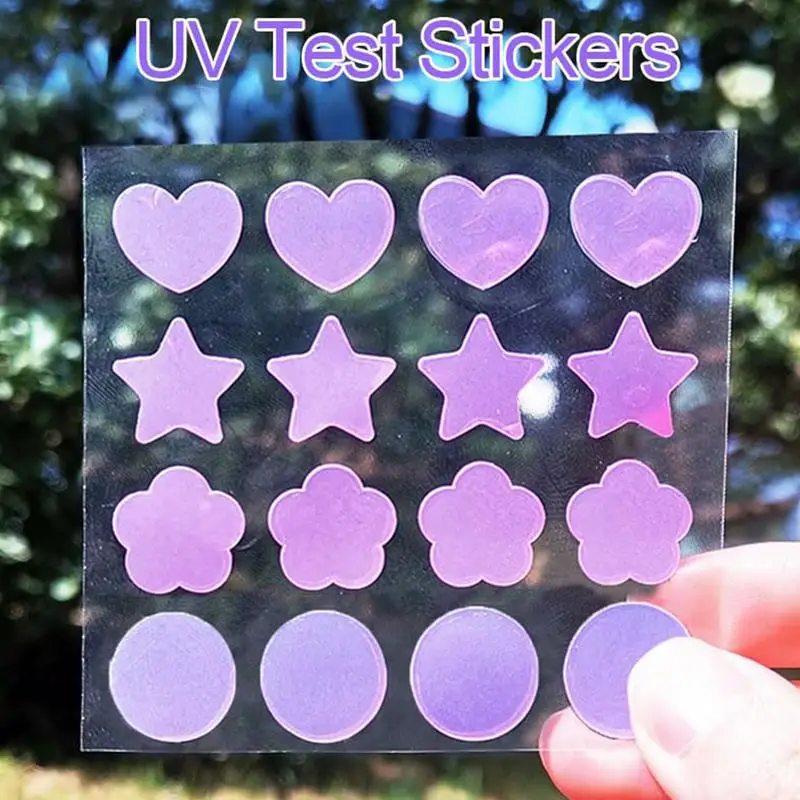 16pcs UV Stickers For Sunscreen, UV Detecting Patches Sunscreen Protector Facial Sun Block Patch Dots Sun Stickers