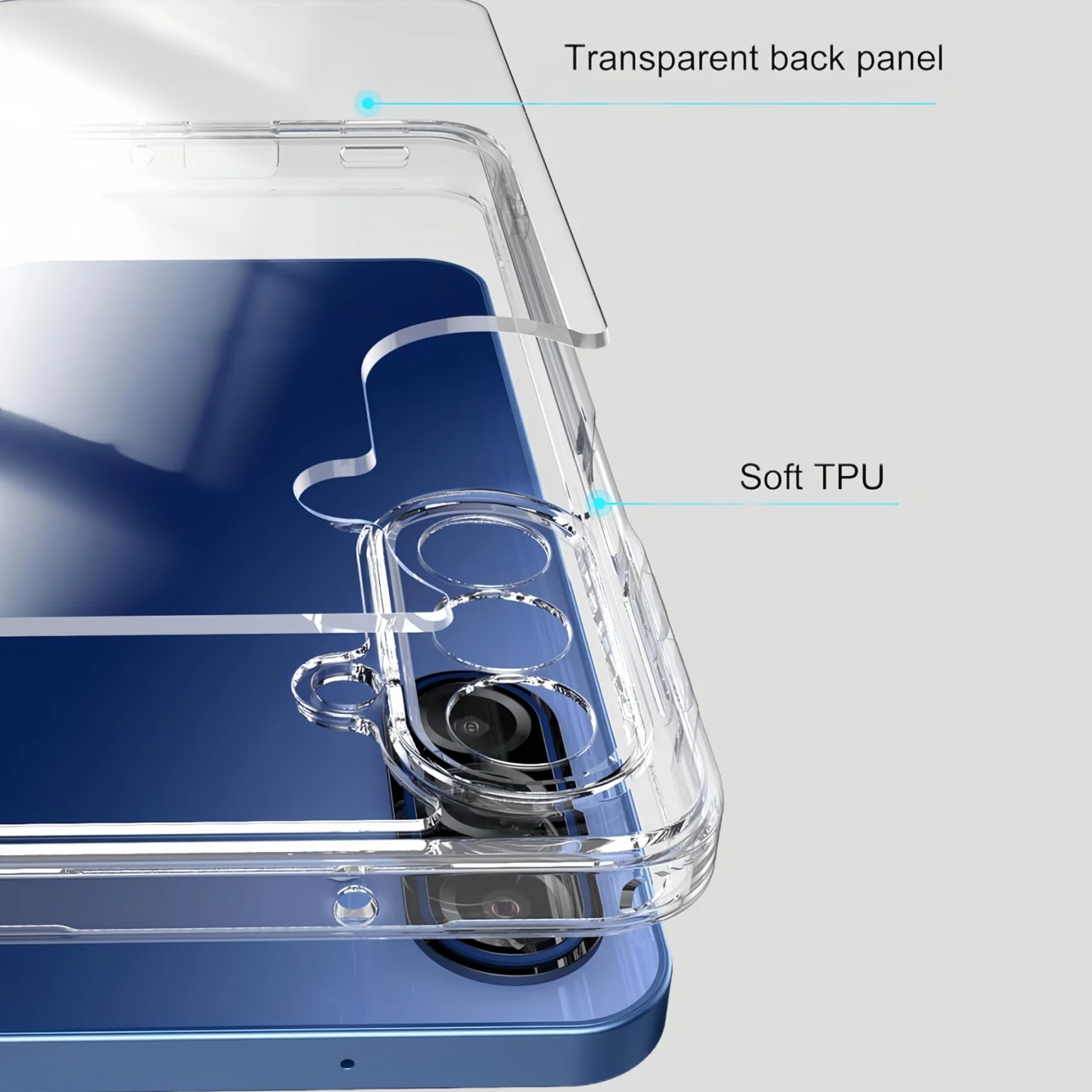 Clear Shockproof Transparent Case with Tempered Glass Screen Protector