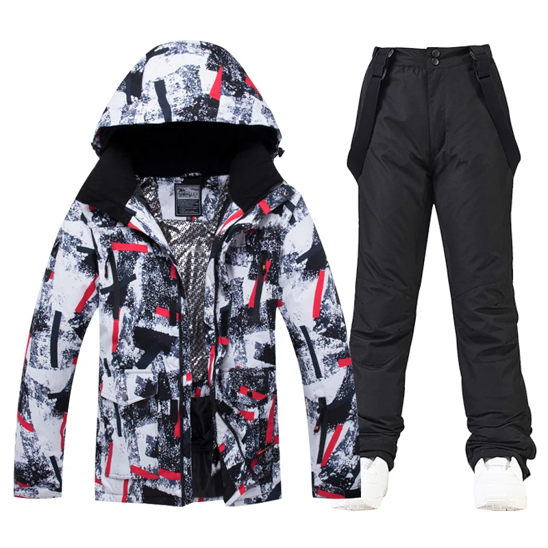 Winter Men's Ski Suit Camouflage Thermal Snow Wear Waterproof Windproof Outdoor Sports Snowboard Jackets And Ski Pants Brand