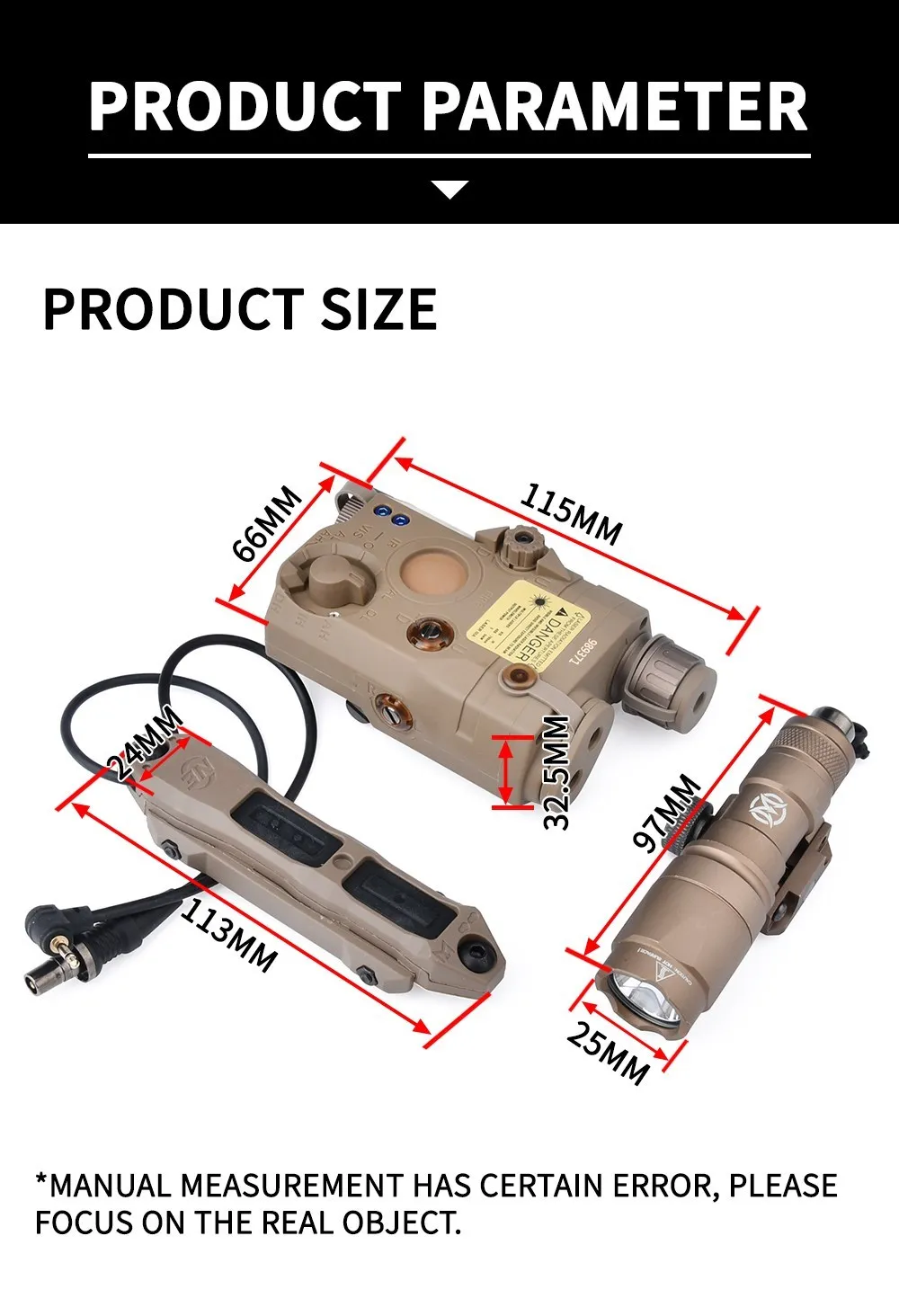 WADSN Tactical PEQ 15 Red Green Blue IR Laser Picatinny M300