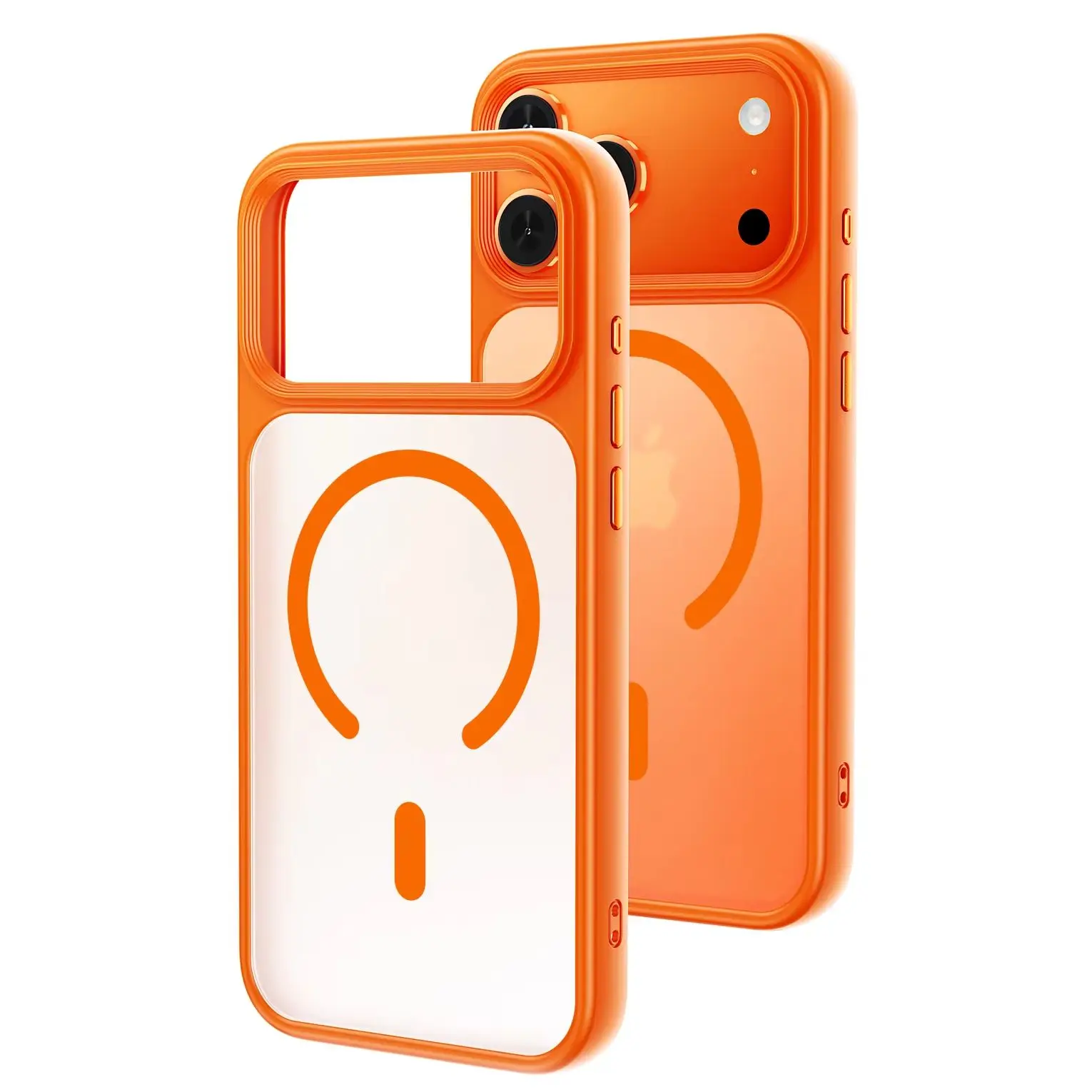 Magsafe-Compatible Shockproof Glossy Clear Armor Case with Magnetic Wireless Charging