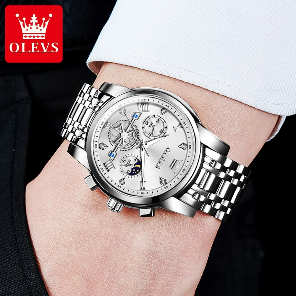 Olves 2856 Gold Quartz Watch for Men Creative Steel Mens Watches Fashion Waterproof Bracelet Wristwatch Male Relogio Feminino 3