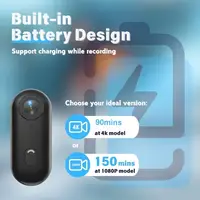 4K HD Mini Vlog Camera with WiFi Wireless Portable Action Body Cam for Sports Travel Photography Pocket Sized Video Recorder 4