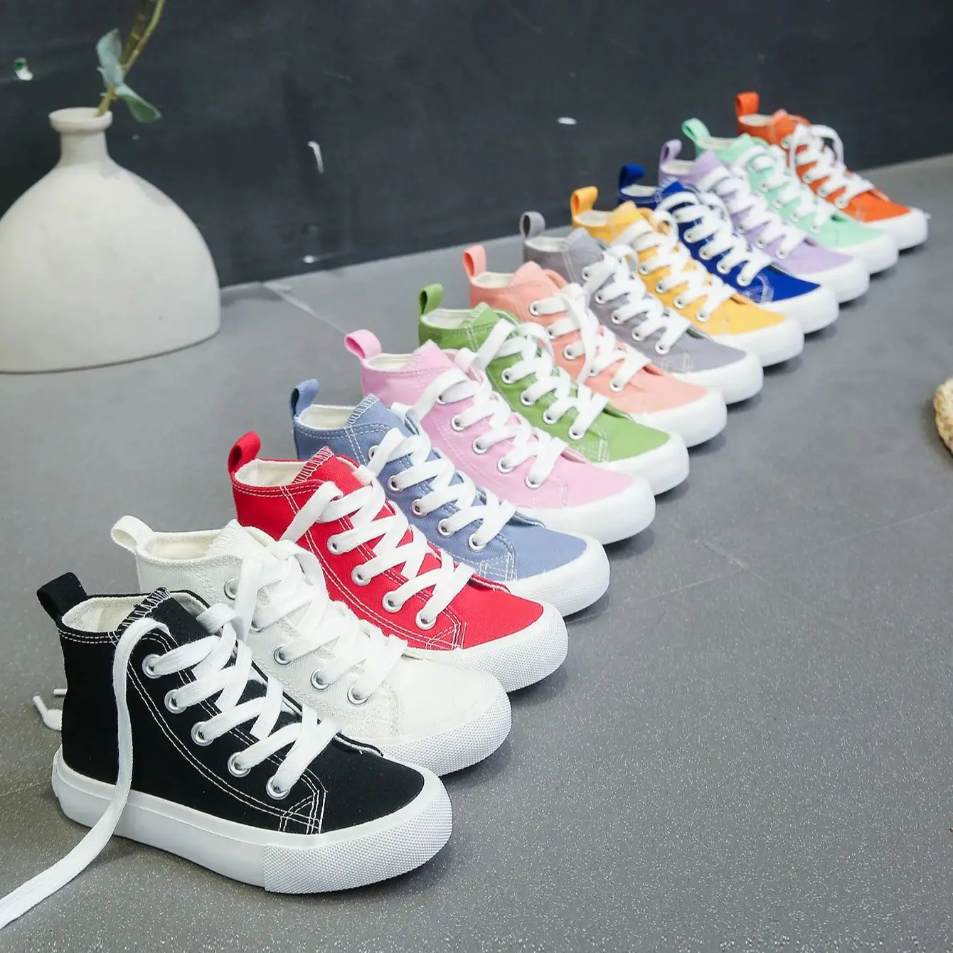Children's Canvas Shoes - Breathable Kids Casual Lace-Up Sneakers | Unisex Footwear