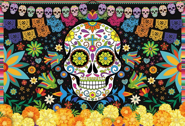 day of the dead skull background