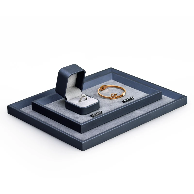 Jewelry Storage Tray MISHITU Premium PU Leather Jewelry Display Tray Jewelry Storage Pallet for Necklace Bangle Ring Earring Bracelet Storage Tray jewelry storage tray