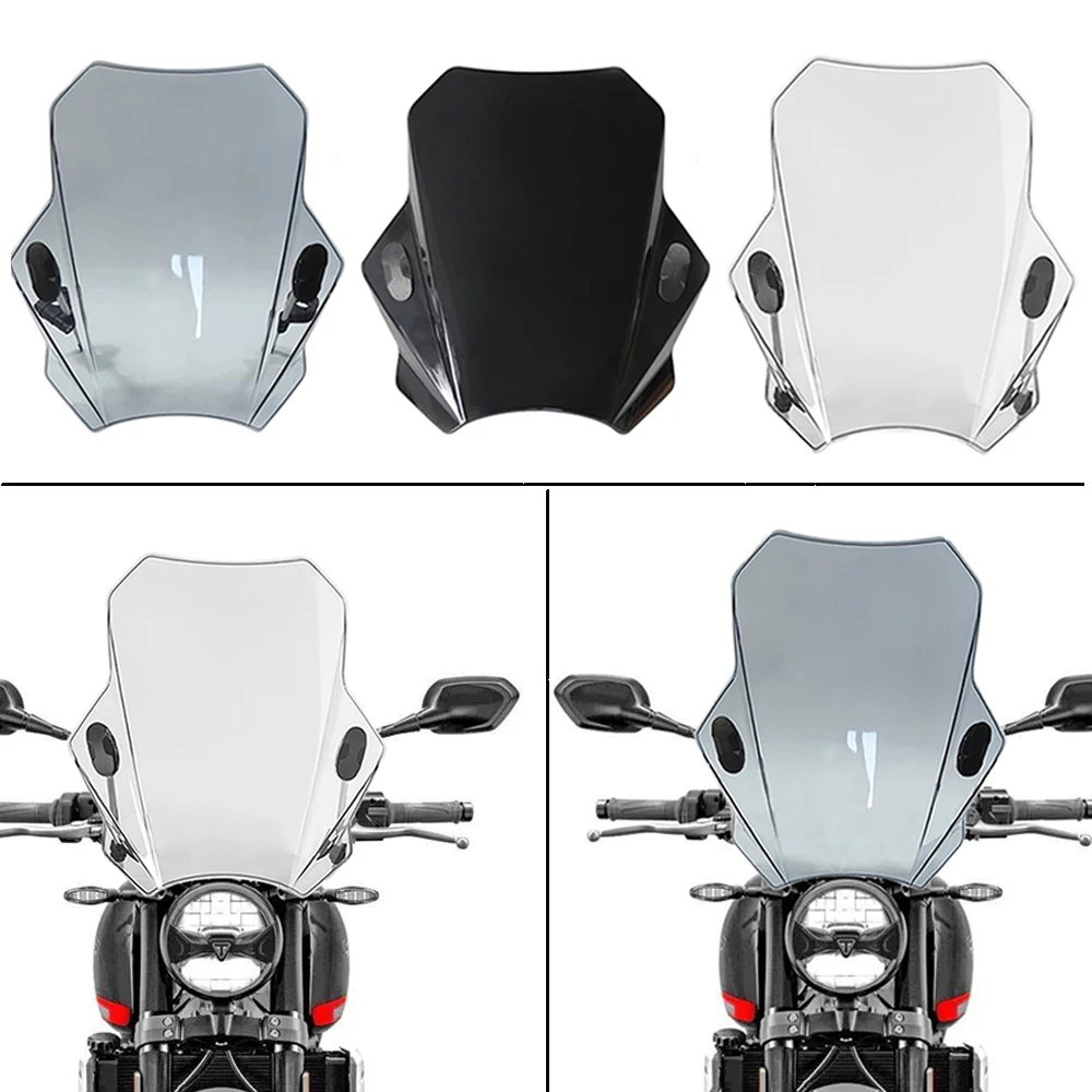For Triumph Trident 660 Trident660 2021 - 2023 Motorcycle Windshield Glass Cover Screen Deflector Motorcycle Accessories new welly 1 12 2021 triumph trident 660 motorcycle model diecast simulated alloy motorcycle toys cars model hobbies collectible