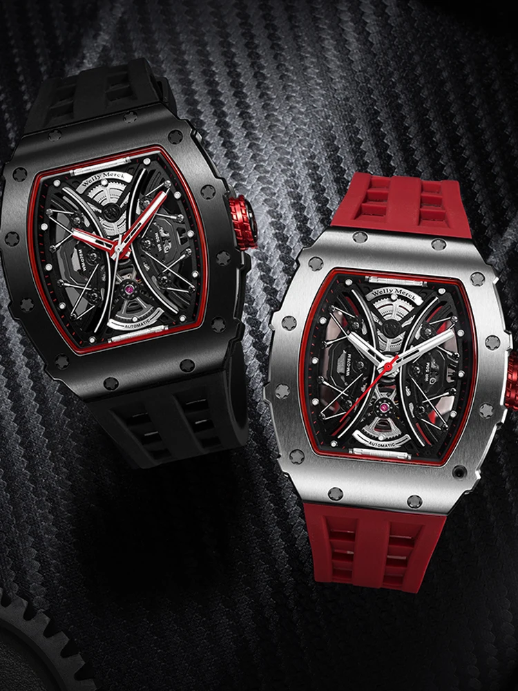 Welly Merck Automatic Mechanical Watches Man European American Business Casual Luxury Luminous MIYOTA 6T28 Waterproof Watch