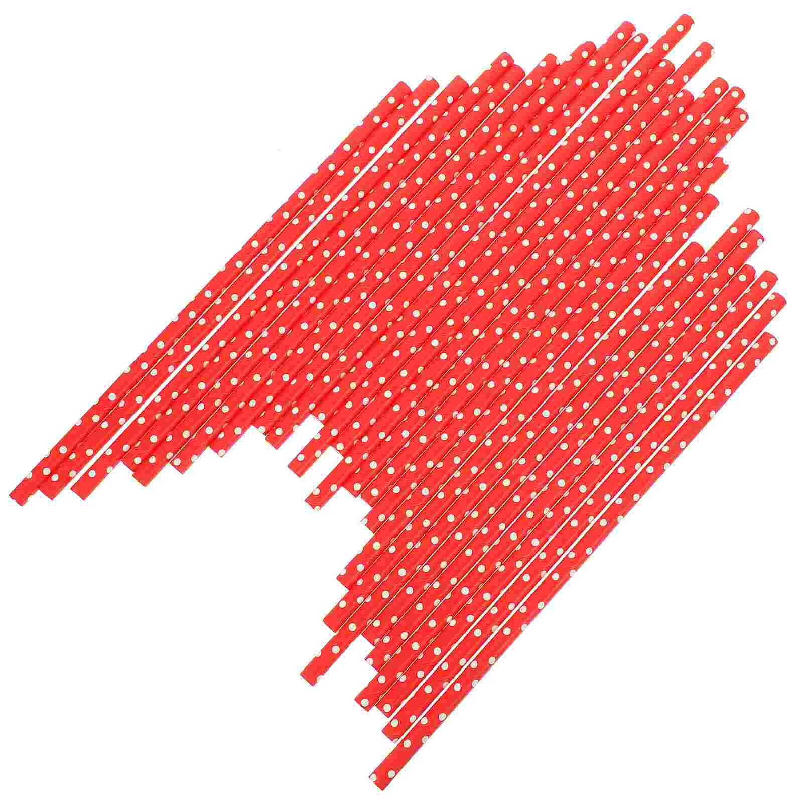100pcs Degradable Paper Straws Delicate Paper Straws Disposable Drinking