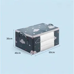 Spacious Foldable Storage Bag with Reinforced Handles and Durable Zipper - Ideal for Blankets and Bedding (Large Blue)