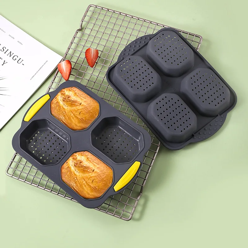 Kitchen Silicone Bread Molds Round Bun Mould Pastry Baking Tools Non Stick Bakeware Long Loaf Baguette Pan Eclair baking mould