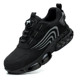 Men's Fashionable Anti-Impact Safety Shoes with Rotary Button - 45 (D9071)
