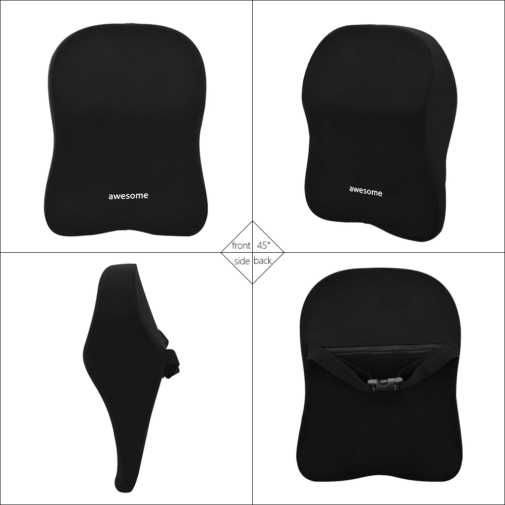 Car Lumbar Back Support Headrest Neck Pillow Memory Foam Lumbar Pillow Universal Soft Neck Pillows Cushion Car Seat Cushion