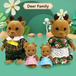 Woodland Animal Family Dollhouse Accessories Set (The deer family)