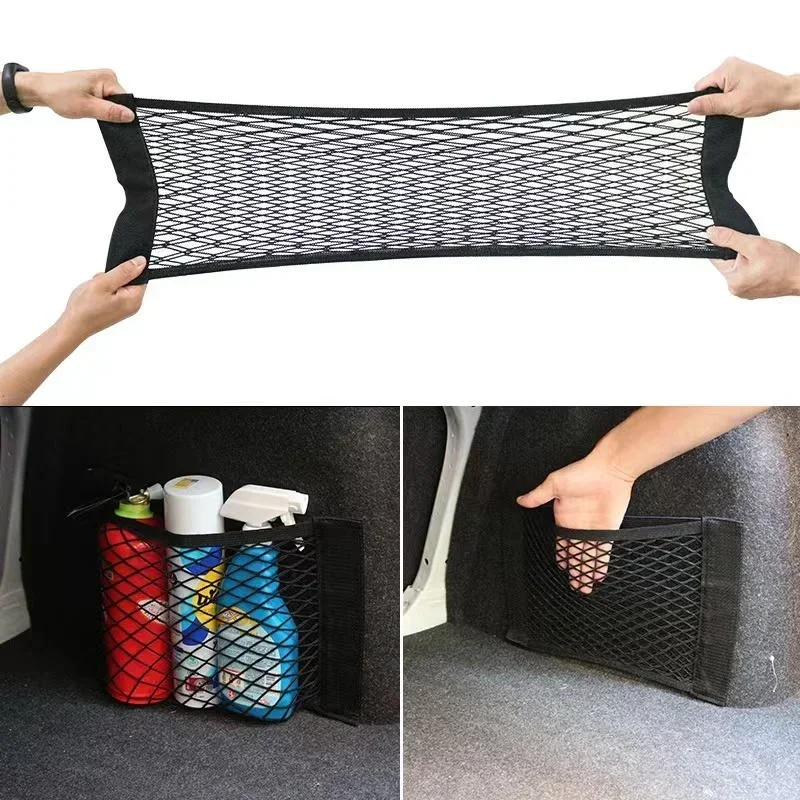 Car Trunk Organizer Double-layer Mesh Pocket Storage Bag for Car Back Rear Trunk car trunk organizer