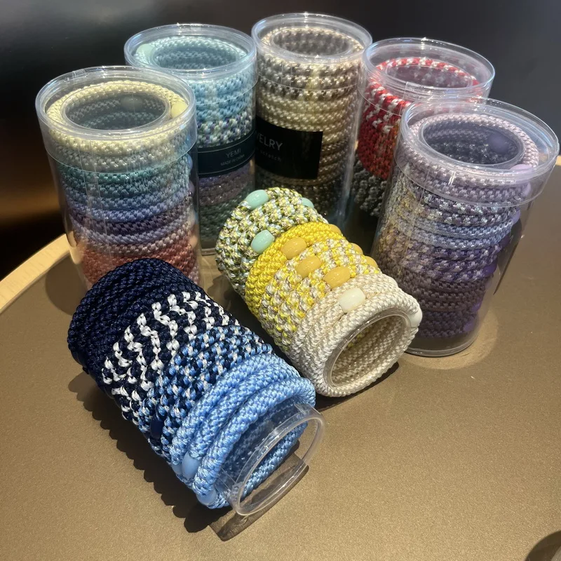 15pcs/set women Colorful hair ruebber bands kknekki hair elastics hair tie girls knekki hair rope black Ponytail Holder hairband 2