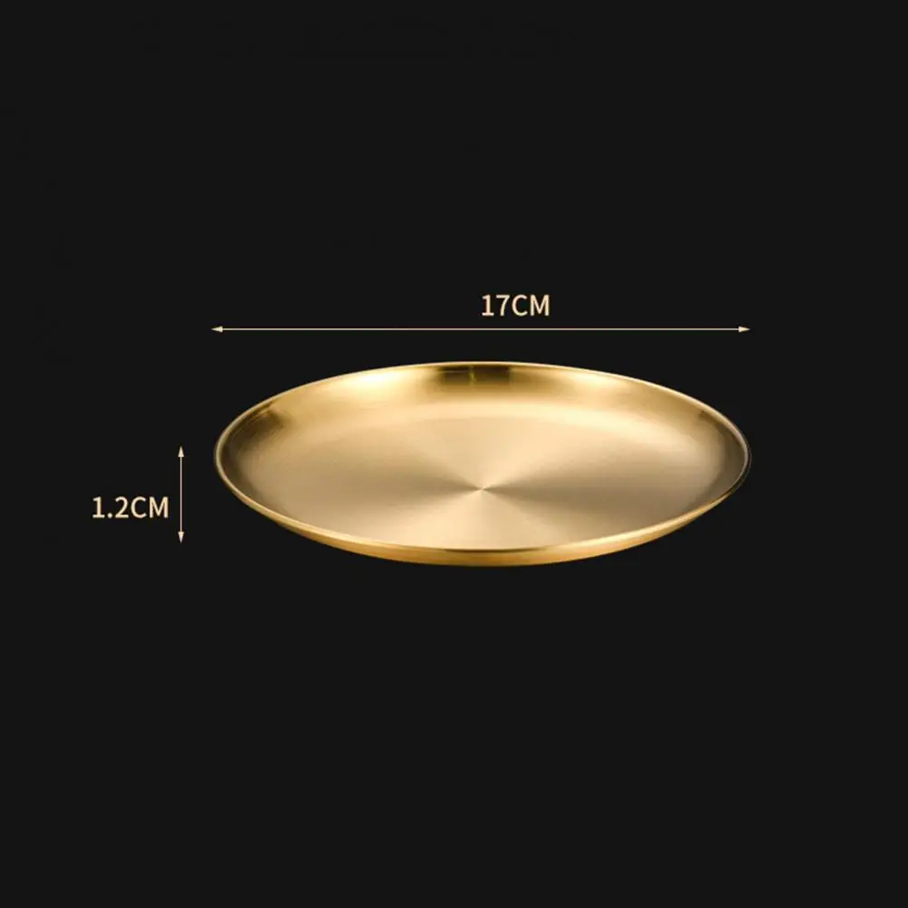 Durable Stainless Steel Dishes Stainless Steel Dinner Plates for Home Kitchen Outdoor Camping Bbq Round Salad for Easy Home
