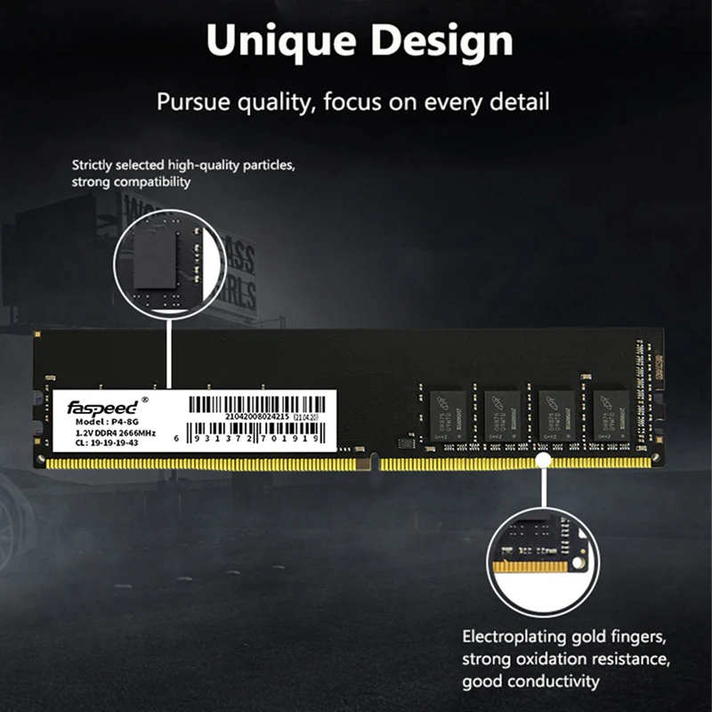 Faspeed 2666mhz 8gb Ram FASPEED DDR4 8GB 2666MHZ WITH HEATSINK –