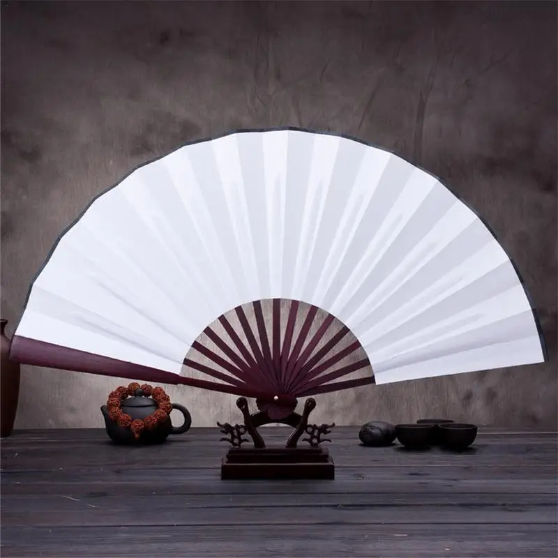 10.6 Inch/13 Inch Silk Cloth Blank Chinese Folding Fan Wooden Bamboo Antiquity Folding Fan For Calligraphy Painting Home Decor,folding fan,hand fan,wooden hand fan,silk fans