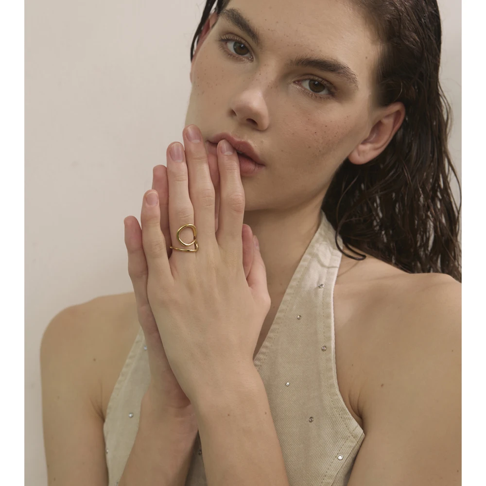 Yhpup Jewelry Stainless Steel Open Ring
