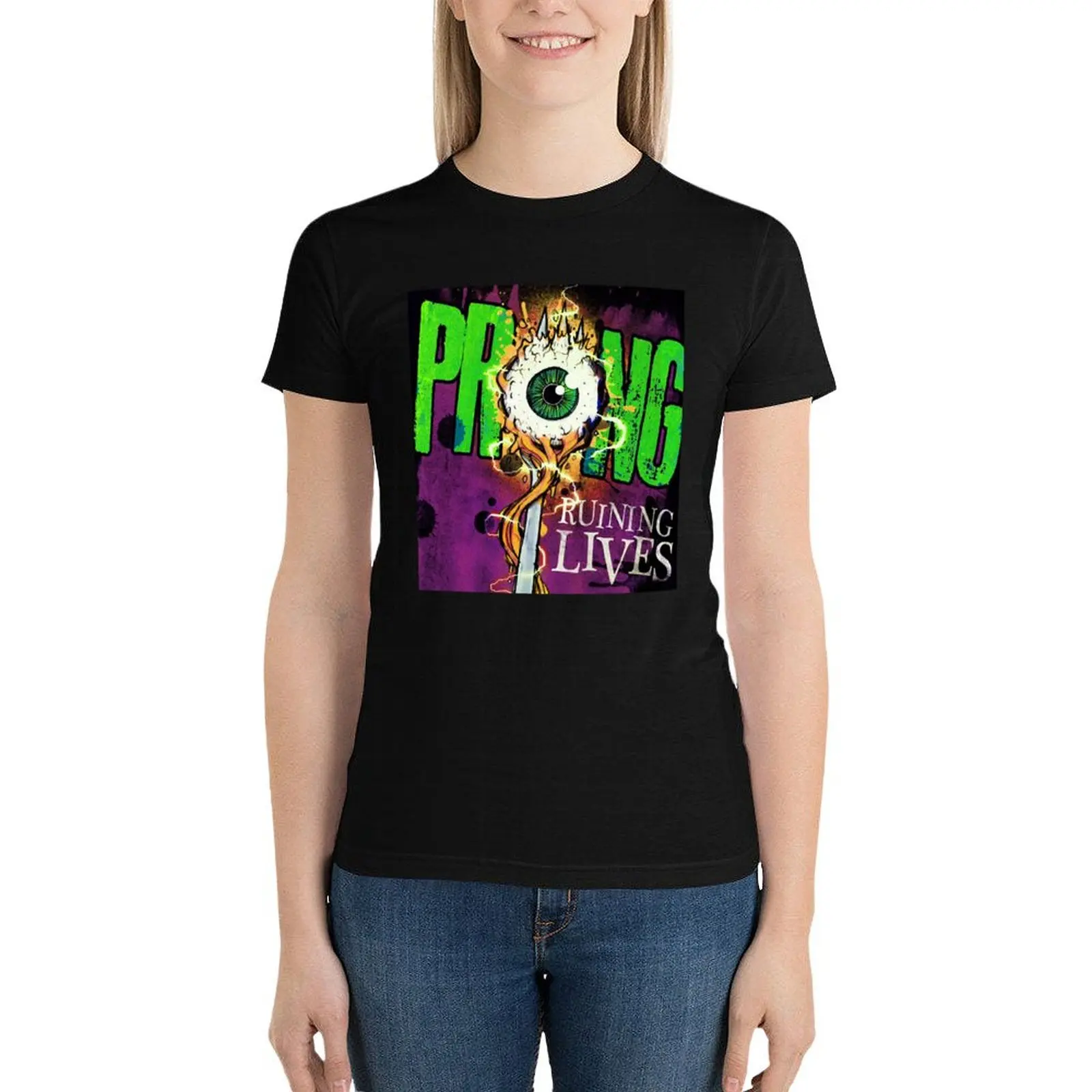 PRONG MUSIC ARTWOK T-Shirt summer tops aesthetic clothes Women clothes