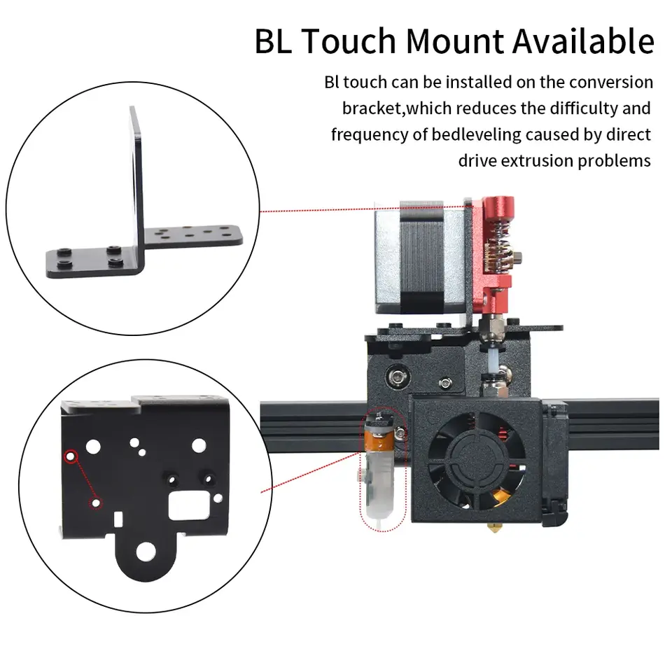 Ender 3 Direct Drive Upgrade Conversion Bracket for Ender 3 V2,Ender 3 Pro 3D Printer for MK8 Dual Gear Bowden Extruder image 5
