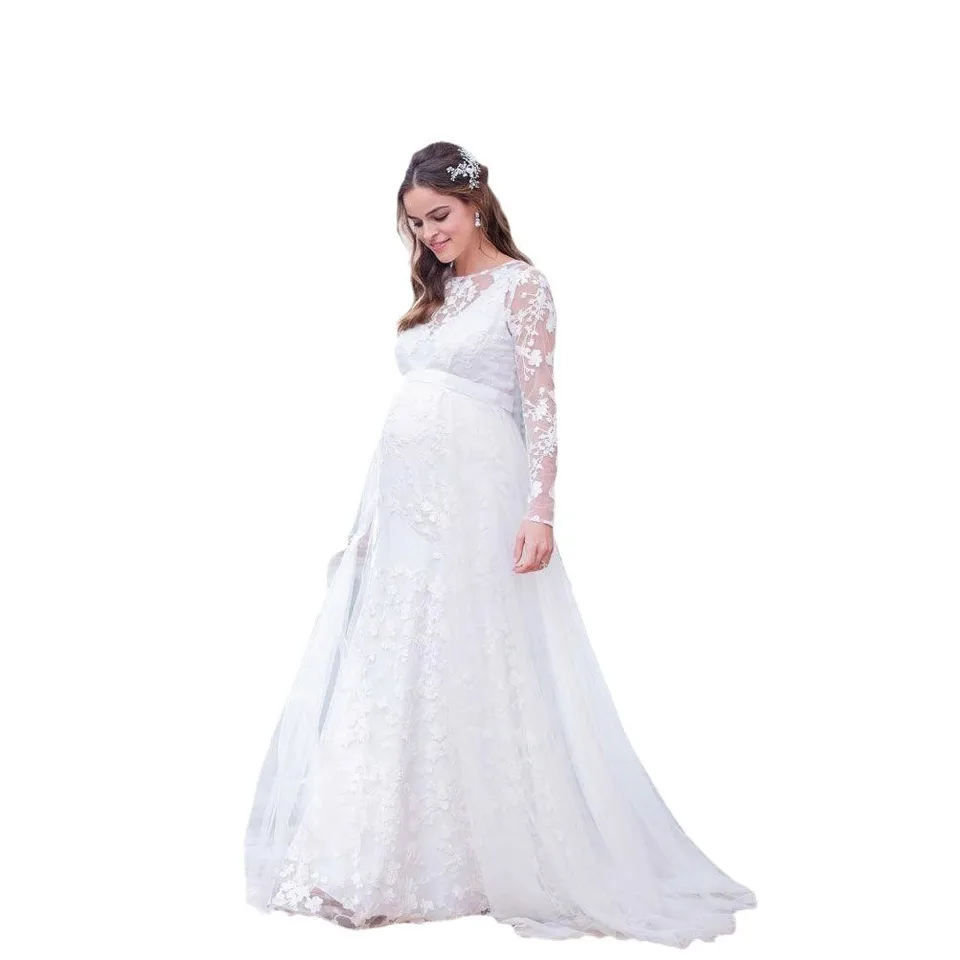 chinese dress ladies Two Piece Boho Dress for Photo Shoot Gown for Rehearsal Dinner Gender Reveal YW240041 16 / Picture Color main image 1