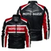 New Moto Guzzi Contrast PU Leather Jacket Men's Autumn Winter Men High Quality Coat Motorcycle Style Casual Jackets Black Warm O 1