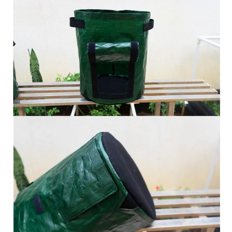 7 10GAL 15 gallon potato Grow pots Plant Bags large home garden pot tomato Vegetable planter Growing Bags PE Fabric jardin tools