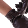 Men's Winter Leather Warm Gloves Men Fashion Waterproof Faux Driving Thin for Touch Screen Brown Guantes 4
