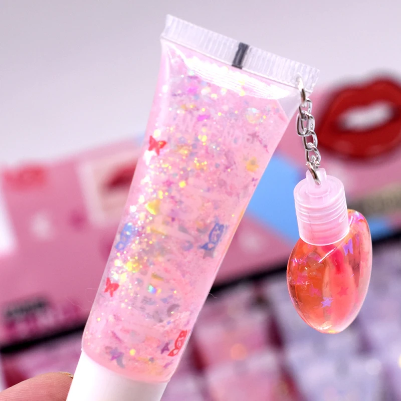 Jelly Fruit Lip Gloss Plumping Lip Balm Sequins Lip Oil Fade Lip Lines