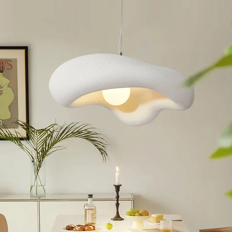 

Nordic New Wabi-Sabi Cream Restaurant LED Chandelier Minimalist Bedroom Bar Table Suspend Lamp Homestay Deco Cafe Hanging Light