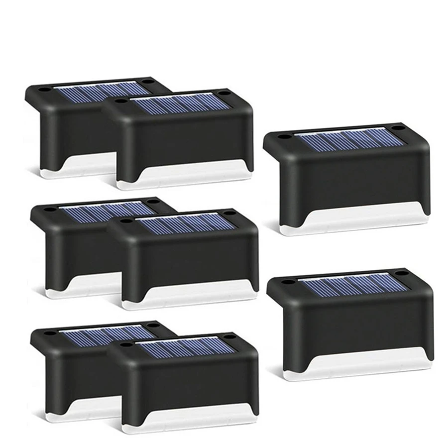 

8Pcs LED Solar Light Outdoor Waterproof Wall Light Garden Landscape Step Stairs Deck Light Balcony Fence Solar Light