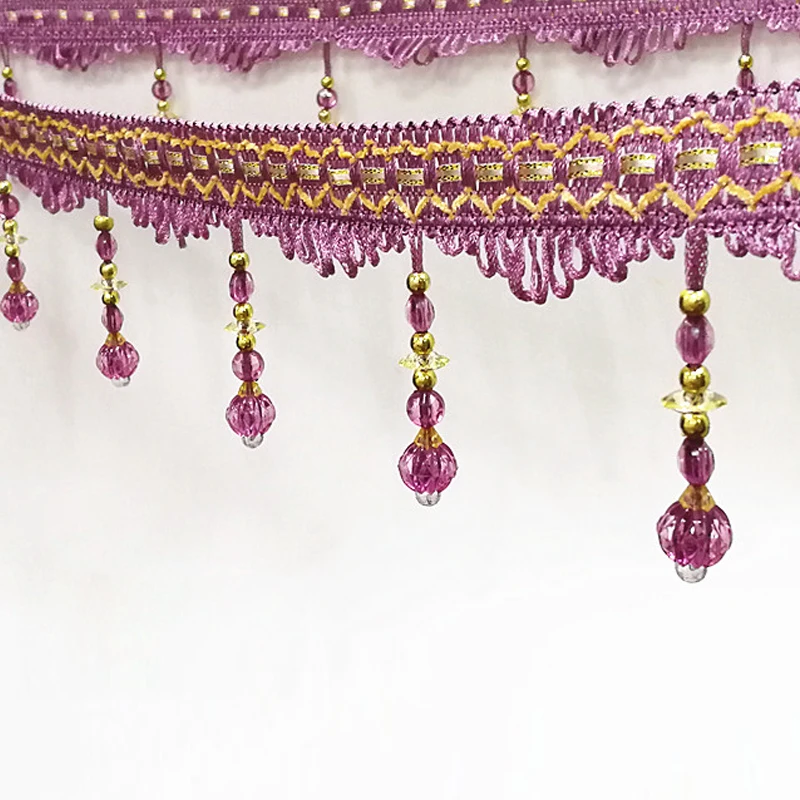 11 Meters Curtain Tassel Fringe Trim pumpkin Crystal Beaded Ribbon Lace Decoration For Sewing Curtain Accessorie Diy Upholstery
