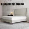 Queen Platform Bed Frame 51.2" High Headboard Tall Upholstered Beds/No Box Spring Required, Queen Bed Frame 6