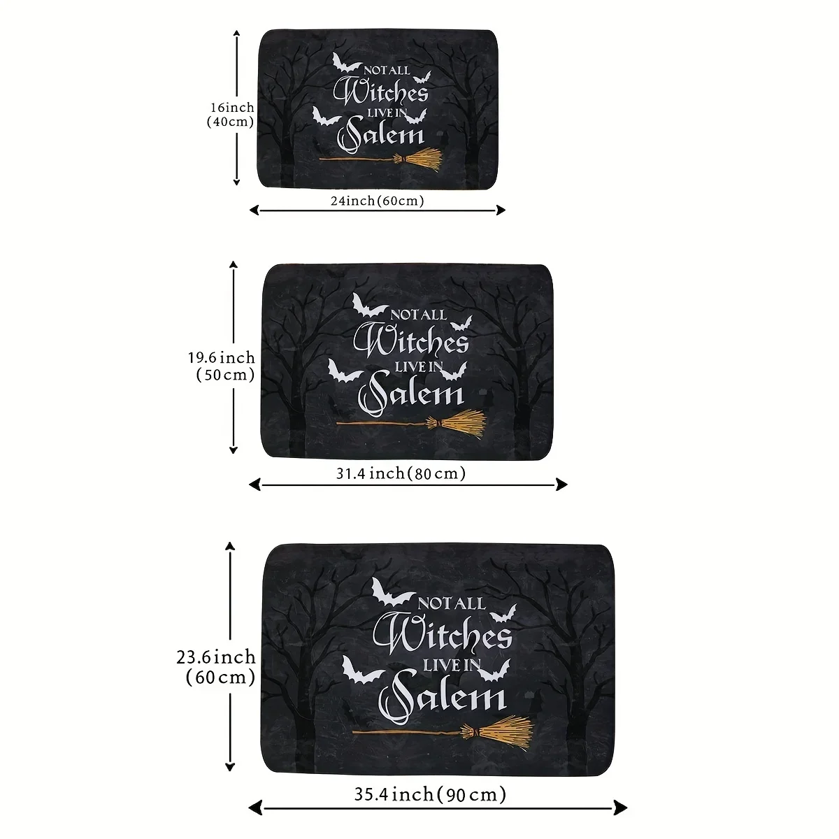Halloween NOT All Witches Live in Salem Entrance Doormat Decor Carpet for Living Room Bedroom Non-slip Mat Halloween Decorations 6