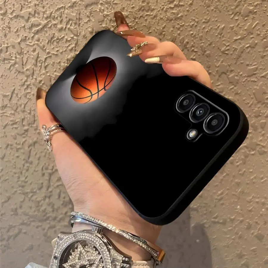 Sleek Black Basketball Design Soft Phone Cover Case